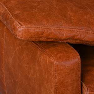 Divano angolare in vera pelle Horley Color Cognac vintage - Longchair preimpostata a destra