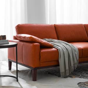 Hoekbank HORLEY met chaise longue Leer Cerys: Cognackleurig - Longchair vooraanzicht rechts