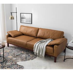 3-Sitzer Sofa HORLEY Echtleder Cerys: Braun