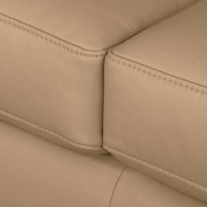 Ecksofa Termon - Bodennah Echtleder Roda: Beige - Longchair davorstehend rechts