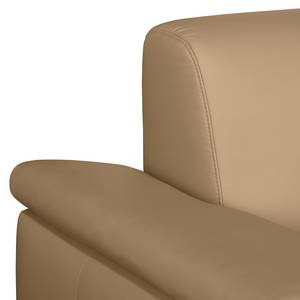 Ecksofa Termon - Bodennah Echtleder Roda: Beige - Longchair davorstehend rechts