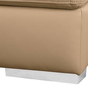 Ecksofa Termon - Bodennah Echtleder Roda: Beige - Longchair davorstehend rechts