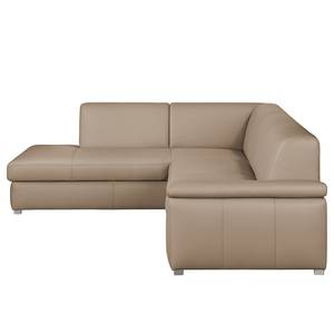 Ecksofa Termon - Bodennah Echtleder Roda: Cappuccino - Longchair davorstehend links