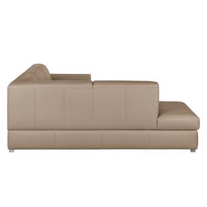 Ecksofa Termon - Bodennah Echtleder Roda: Cappuccino - Longchair davorstehend links