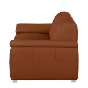 2-Sitzer Sofa Termon - Bodennah Mittelbraun - Echtleder Roda: Braun