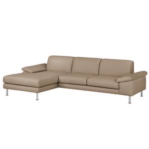 Ecksofa Termon - Bodenfrei Echtleder Roda: Cappuccino - Longchair davorstehend links