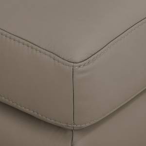 Canapé d'angle Termon - avec pieds Cuir véritable - Cuir Roda: Sablé gris - Méridienne courte à gauche (vue de face)