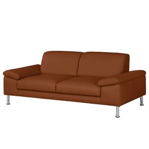 2-Sitzer Sofa Termon - Bodenfrei Mittelbraun - Echtleder Roda: Braun