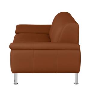 2-Sitzer Sofa Termon - Bodenfrei Mittelbraun - Echtleder Roda: Braun