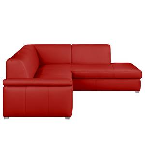 Ecksofa Termon - Bodennah Echtleder Maer: Rot - Longchair davorstehend rechts