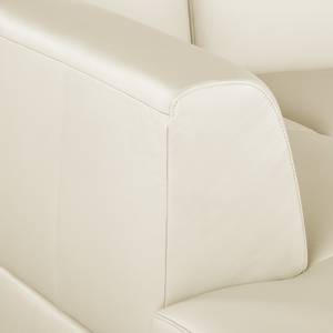 Ecksofa Termon - Bodennah Echtleder Maer: Creme - Longchair davorstehend links