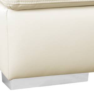 Ecksofa Termon - Bodennah Echtleder Maer: Creme - Longchair davorstehend links