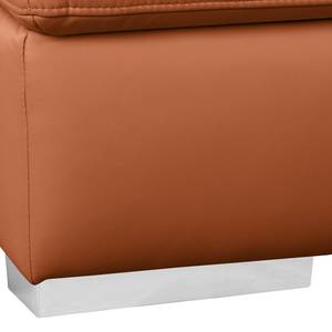 Ecksofa Termon - Bodennah Echtleder Maer: Cognac - Longchair davorstehend links