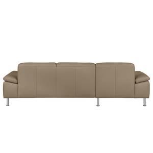 Ecksofa Termon - Bodenfrei Echtleder Maer: Taupe - Longchair davorstehend links