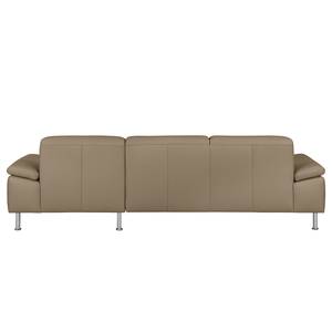 Ecksofa Termon - Bodenfrei Echtleder Maer: Taupe - Longchair davorstehend rechts