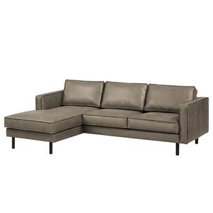 Ecksofa FORT DODGE Aspect cuir vieilli - Microfaser Yaka: Muskat - Longchair davorstehend links - Ohne Schlaffunktion