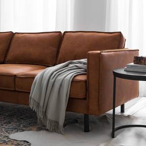 Ecksofa FORT DODGE Antiklederlook - Microfaser Yaka: Cognac - Longchair davorstehend links - Ohne Schlaffunktion