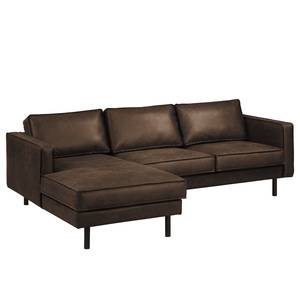 Ecksofa FORT DODGE Aspect cuir vieilli - Microfaser Yaka: Braun - Longchair davorstehend links - Ohne Schlaffunktion