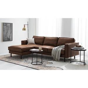 Ecksofa FORT DODGE Aspect cuir vieilli - Microfaser Yaka: Braun - Longchair davorstehend links - Ohne Schlaffunktion