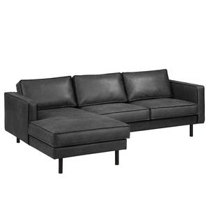 Ecksofa FORT DODGE Aspect cuir vieilli - Microfaser Yaka: Schwarz - Longchair davorstehend links - Ohne Schlaffunktion