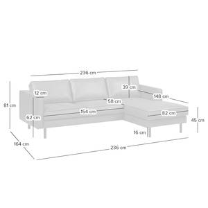 Ecksofa FORT DODGE Aspect cuir vieilli - Microfaser Yaka: Braun - Longchair davorstehend rechts - Ohne Schlaffunktion