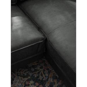 Ecksofa FORT DODGE Aspect cuir vieilli - Microfaser Yaka: Schwarz - Longchair davorstehend rechts - Ohne Schlaffunktion