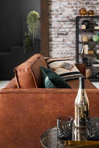 Canapé 3 places FORT DODGE Aspect cuir vieilli - Microfibre Yaka: Cognac