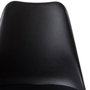 Chaises capitonnées Aledas I Plastique / Chêne massif - Noir - Lot de 2