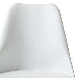 Chaises capitonnées Aledas I Plastique / Chêne massif - Blanc - Lot de 2