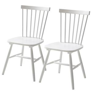 Chaises Jalenas (lot de 2) Hévéa massif - Noir - Blanc