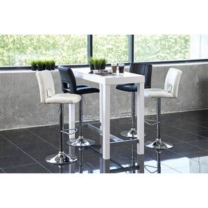 Chaises de bar Selina I (lot de 2) Imitation cuir / Chrome - Blanc vieilli