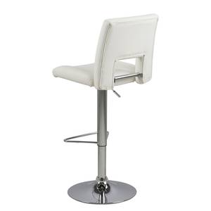 Chaises de bar Selina I (lot de 2) Imitation cuir / Chrome - Blanc vieilli