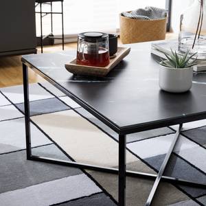 Tavolino da salotto Katori II Vetro / Metallo - Effetto marmo nero / Nero