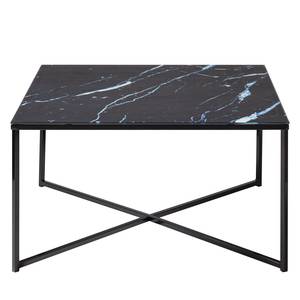 Table basse Katori II Verre / Métal - Imitation marbre noir / Noir