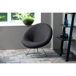 Loungefauteuil Lawton I geweven stof - Antraciet