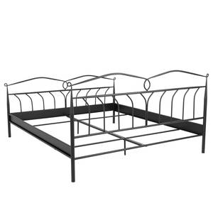 Bed Capitol zwart metaal - Zwart - 180 x 200cm