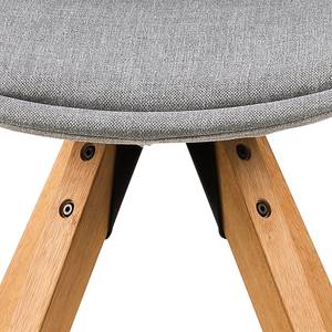 Gestoffeerde stoel Aledas II geweven stof/massief rubberboomhout - Geweven stof Cors: Granietkleurig - Bruin - 2-delige set