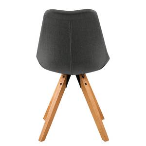 Gestoffeerde stoel Aledas II geweven stof/massief rubberboomhout - Geweven stof Cors: Donkergrijs - Bruin - 2-delige set