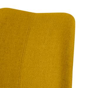 Chaises capitonnées Aledas II Tissu / Caoutchouc massif - Tissu Cors: Jaune curry - Marron - Lot de 2