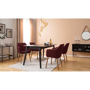 Sedia con braccioli NICHOLAS Tessuto Cors: rosso scuro - 1 sedia