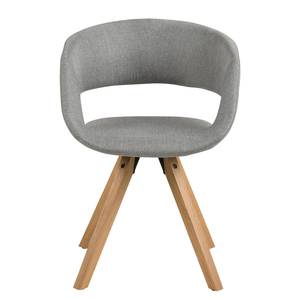 Chaise à accoudoirs Buggio Tissu / Hévéa massif - Tissu Cors: Granite - 1 chaise