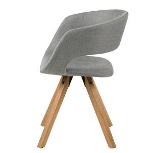 Chaise à accoudoirs Buggio Tissu / Hévéa massif - Tissu Cors: Granite - 1 chaise