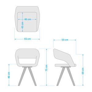 Armlehnenstuhl Buggio Webstoff / Gummibaum massiv - Einzelstuhl