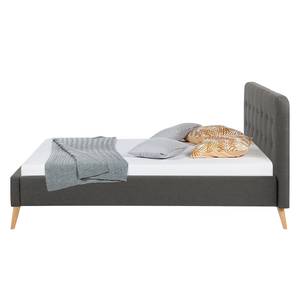 Gestoffeerd bed Klink II geweven stof - Donkergrijs - 140 x 200cm