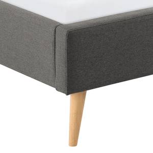 Letto imbottito Klink II Tessuto - Grigio scuro - 140 x 200cm