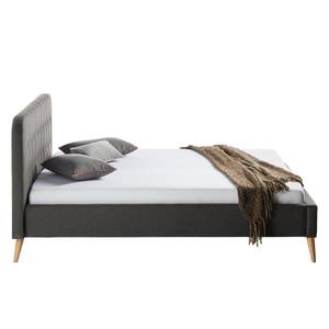 Letto imbottito Klink II Tessuto - Grigio scuro - 200 x 200cm