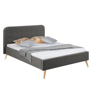 Gestoffeerd bed Klink II geweven stof - Donkergrijs - 160 x 200cm