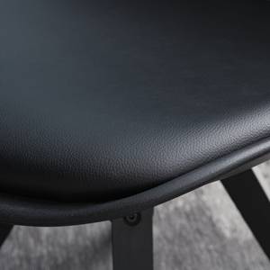 Sedia sala da pranzo ALEDAS materiale sintetico / legno massello di fico di caucciù - Nero - Nero - Set da 2