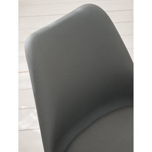 Sedia per sala da pranzo Aledas materiale sintetico / legno massello di fico di caucciù - Grigio - Set da 2