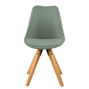 Gestoffeerde stoel Aledas II geweven stof/massief rubberboomhout - Geweven stof Cors: Mintgrijs - 2-delige set